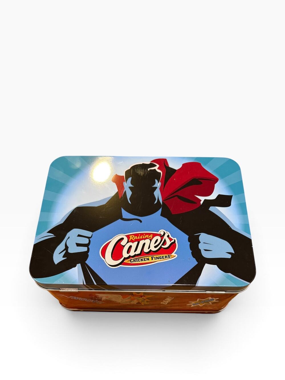 Raising Cane’s Chicken Fingers Superhero Tin Lunch Box Limited Edition PRISTINE